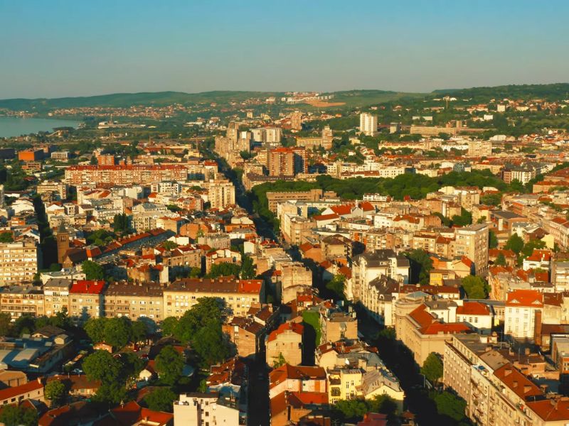 prikaz Beograda snimljenog iz ptičije perspektive